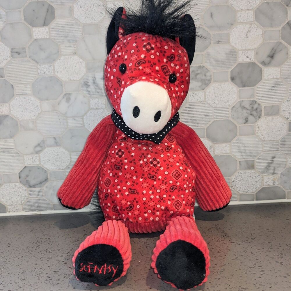 Retired Scentsy Buddy Bandit Horse Red Paisley Plush Pony